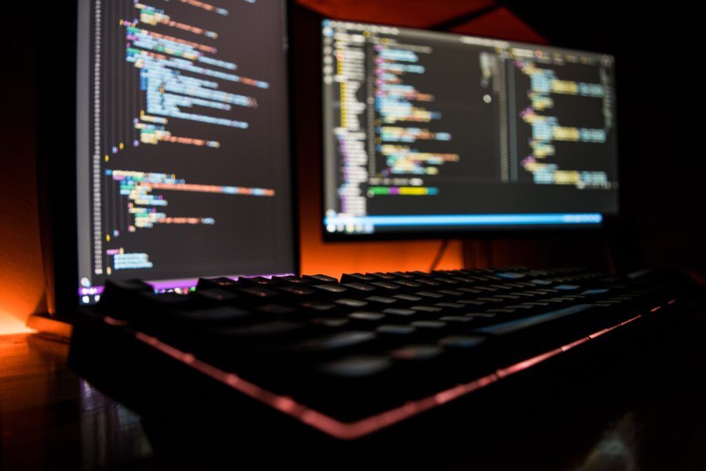 Image of a software developers desk